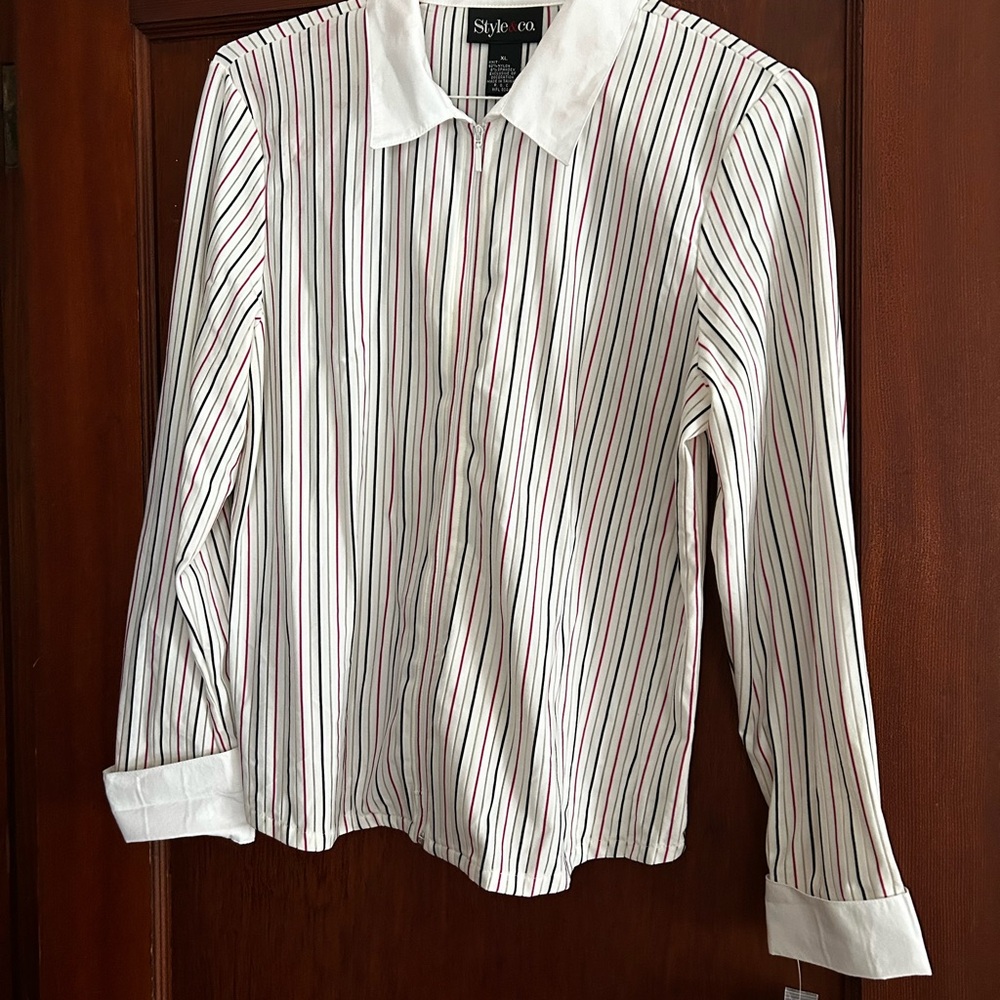 Striped Long Sleeve Button-Up Shirt